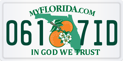 FL license plate 0617ID