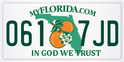 FL license plate 0617JD