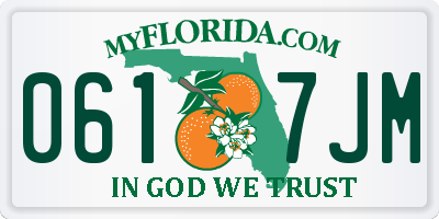 FL license plate 0617JM