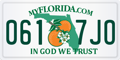 FL license plate 0617JO