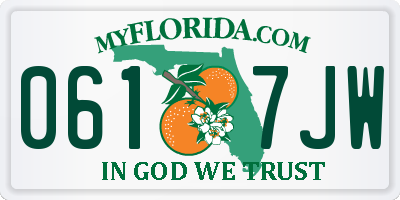 FL license plate 0617JW
