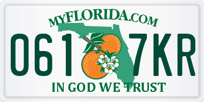 FL license plate 0617KR