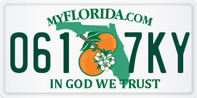FL license plate 0617KY