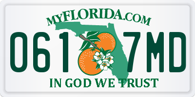 FL license plate 0617MD