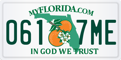FL license plate 0617ME