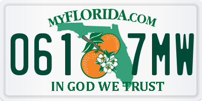 FL license plate 0617MW