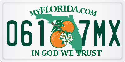 FL license plate 0617MX