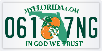 FL license plate 0617NG