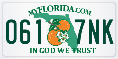 FL license plate 0617NK