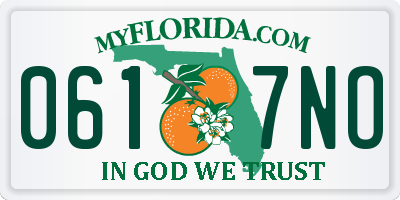 FL license plate 0617NO