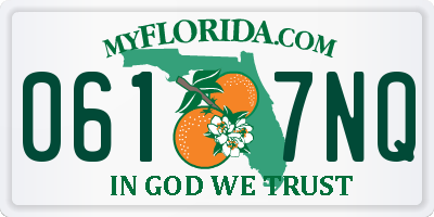 FL license plate 0617NQ
