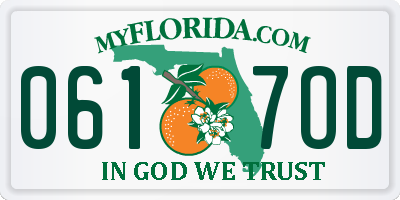 FL license plate 0617OD