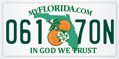 FL license plate 0617ON