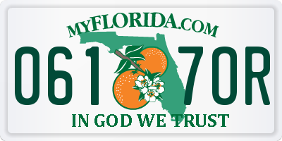 FL license plate 0617OR