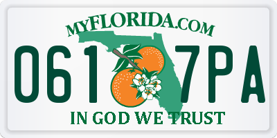 FL license plate 0617PA