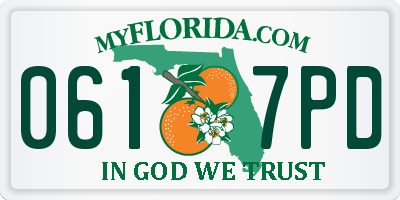 FL license plate 0617PD
