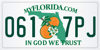 FL license plate 0617PJ