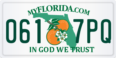 FL license plate 0617PQ