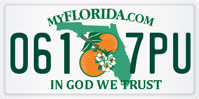 FL license plate 0617PU