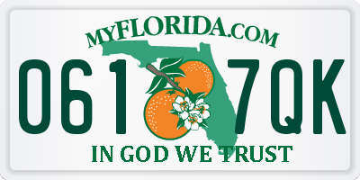 FL license plate 0617QK