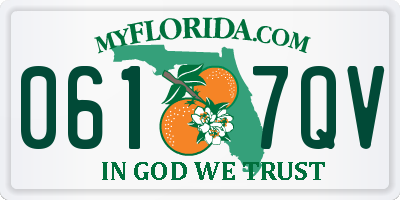 FL license plate 0617QV