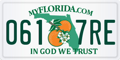 FL license plate 0617RE