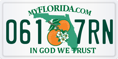 FL license plate 0617RN