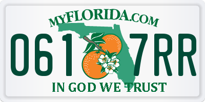 FL license plate 0617RR