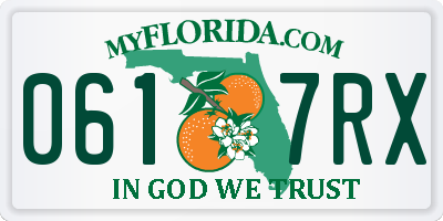 FL license plate 0617RX