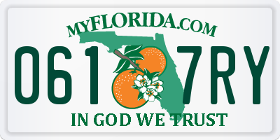 FL license plate 0617RY