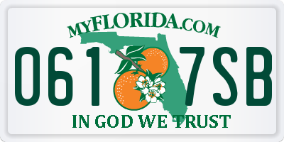 FL license plate 0617SB