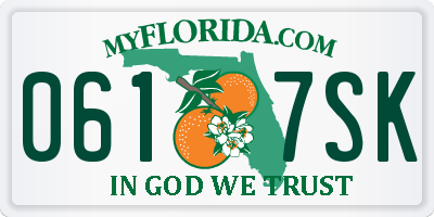 FL license plate 0617SK