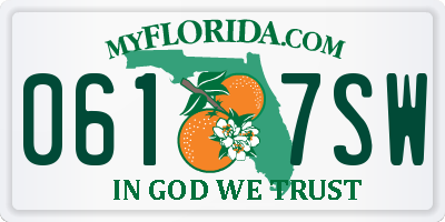 FL license plate 0617SW