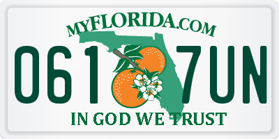 FL license plate 0617UN