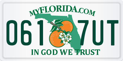 FL license plate 0617UT