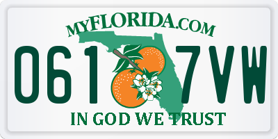 FL license plate 0617VW
