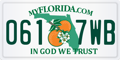 FL license plate 0617WB