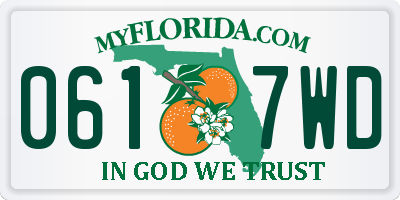 FL license plate 0617WD