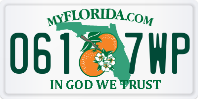 FL license plate 0617WP