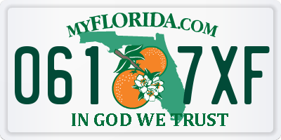 FL license plate 0617XF