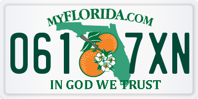 FL license plate 0617XN