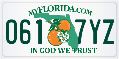 FL license plate 0617YZ