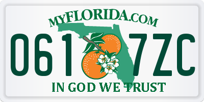 FL license plate 0617ZC