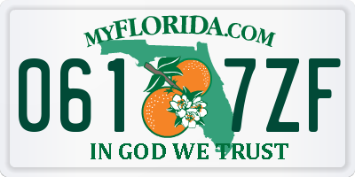 FL license plate 0617ZF