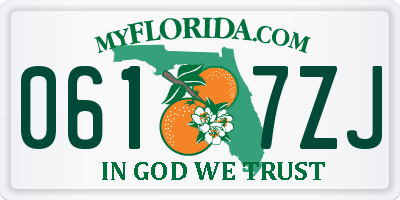 FL license plate 0617ZJ