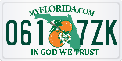 FL license plate 0617ZK