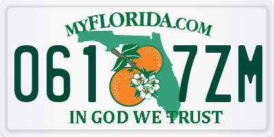 FL license plate 0617ZM
