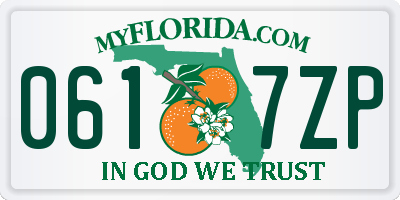FL license plate 0617ZP