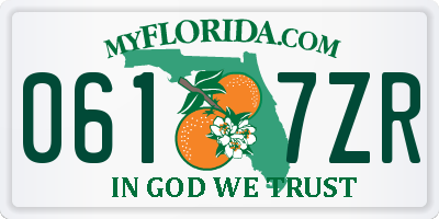 FL license plate 0617ZR