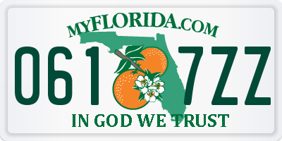 FL license plate 0617ZZ